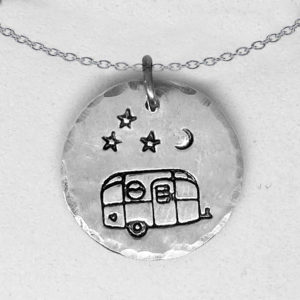 Airstream and Stars Necklace Silver